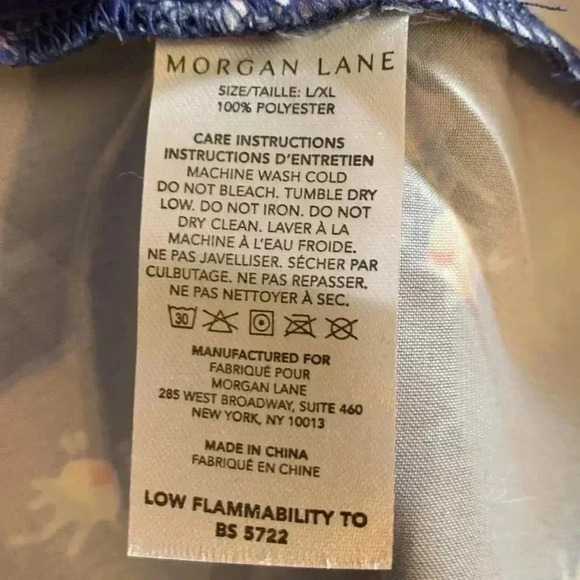 Morgan Lane light, colourful dressing gown, 100% polyester, two deep poc… - Picture 4 of 4